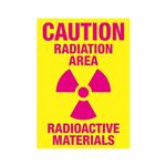 Caution Radiation Area Radioactive Materials Sign 10"x14"